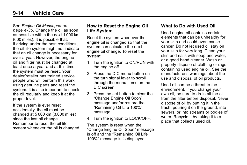 14 vehicle care | Buick 2010 Lacrosse User Manual | Page 296 / 420