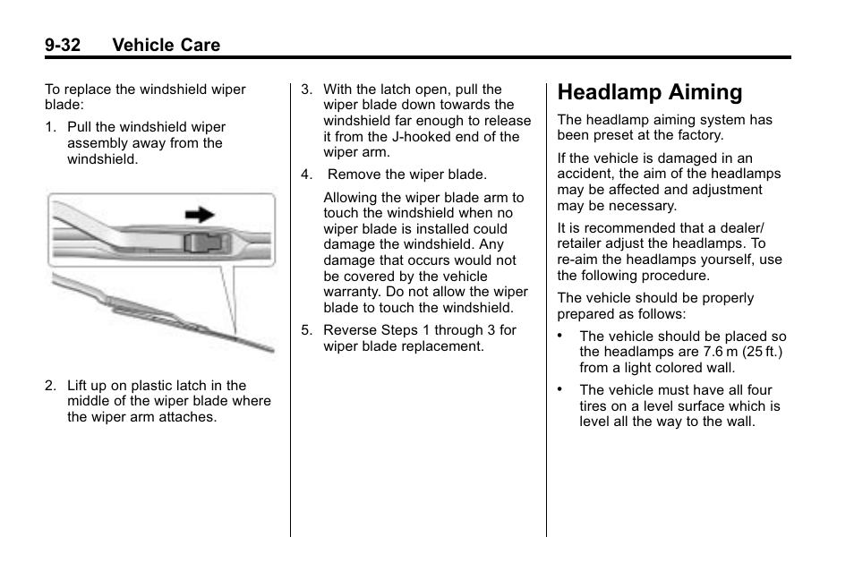 Headlamp aiming, Headlamp aiming -32, 32 vehicle care | Buick 2010 Lacrosse User Manual | Page 314 / 420