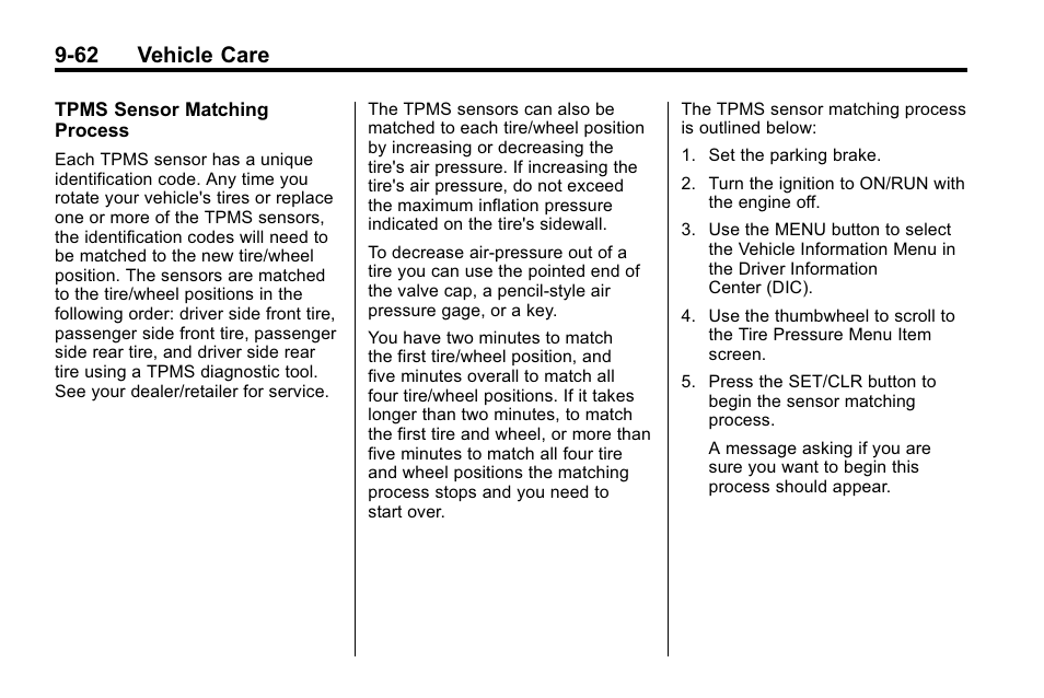 62 vehicle care | Buick 2010 Lacrosse User Manual | Page 344 / 420