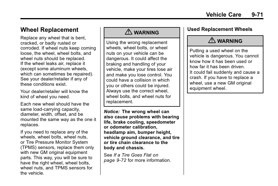 Wheel replacement, Wheel replacement -71 | Buick 2010 Lacrosse User Manual | Page 353 / 420