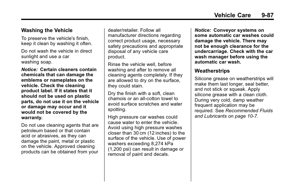 Vehicle care 9-87 | Buick 2010 Lacrosse User Manual | Page 369 / 420