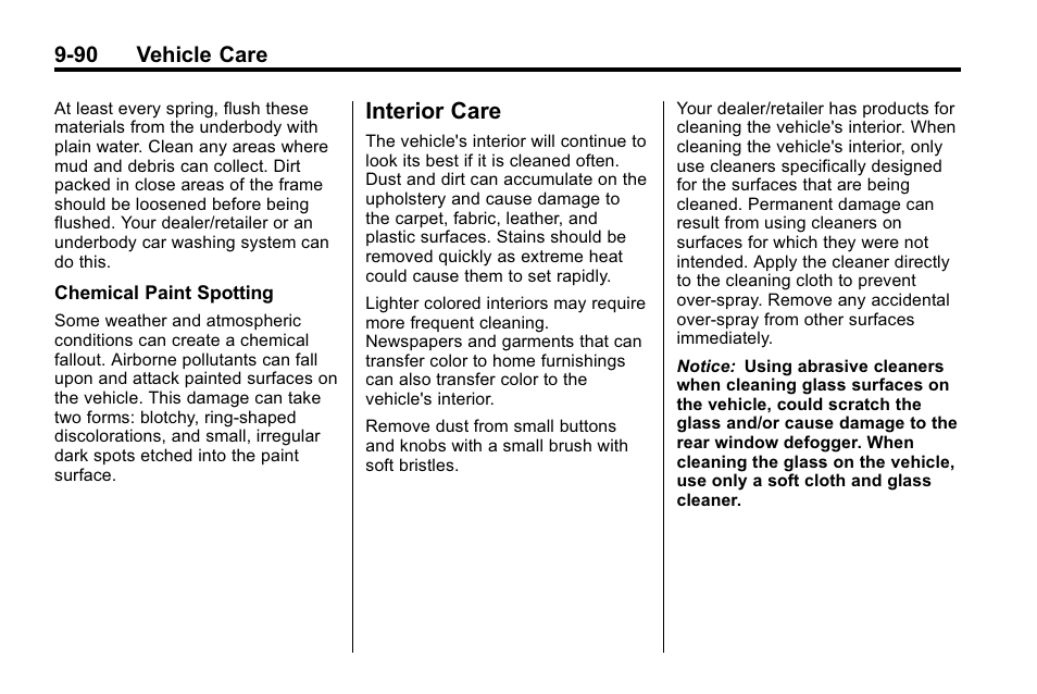 Interior care, Interior care -90 | Buick 2010 Lacrosse User Manual | Page 372 / 420