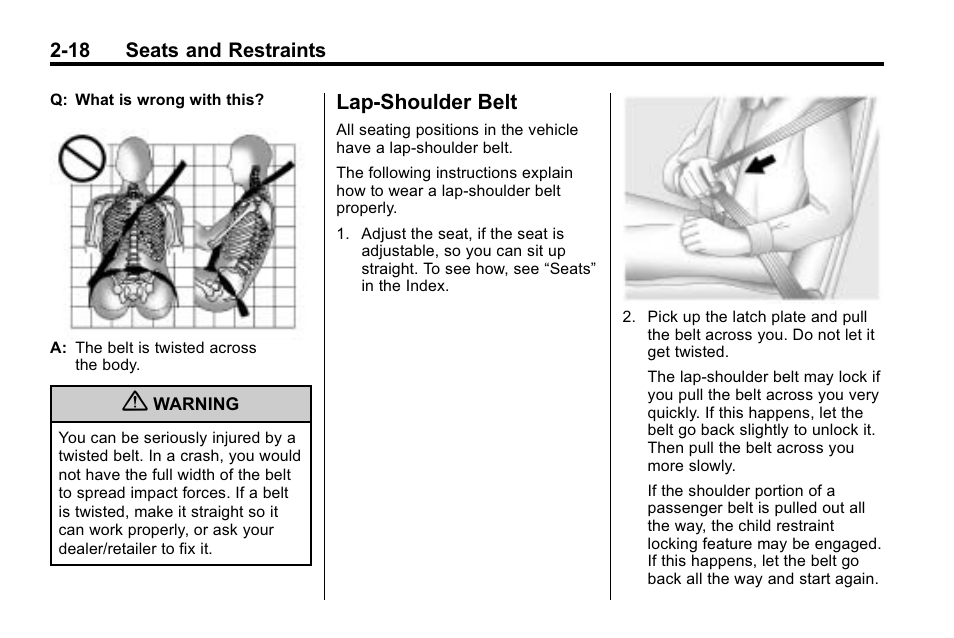 Lap-shoulder belt, Lap-shoulder belt -18, Parts | Buick 2010 Lacrosse User Manual | Page 46 / 420