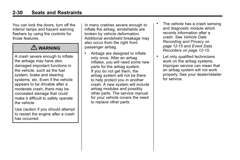 30 seats and restraints | Buick 2010 Lacrosse User Manual | Page 58 / 420