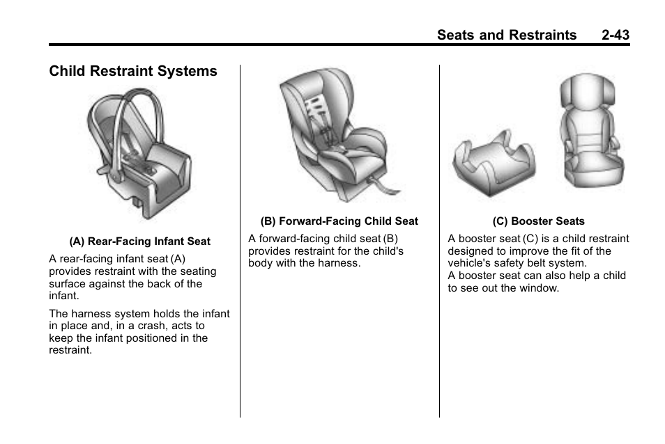 Child restraint systems, Child restraint systems -43 | Buick 2010 Lacrosse User Manual | Page 71 / 420