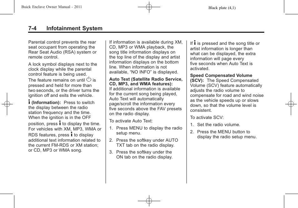 Buick 2011 Enclave User Manual | Page 192 / 458