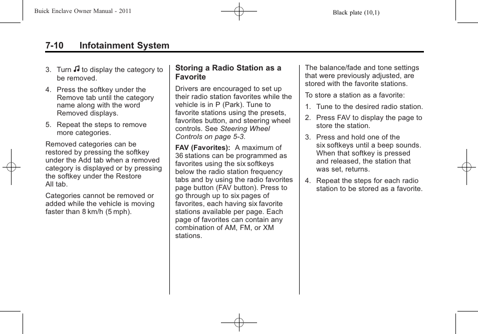 10 infotainment system | Buick 2011 Enclave User Manual | Page 198 / 458