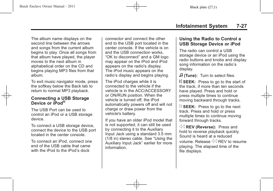 Buick 2011 Enclave User Manual | Page 215 / 458