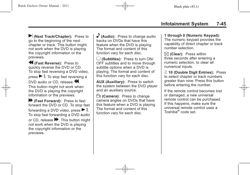 Buick 2011 Enclave User Manual | Page 233 / 458