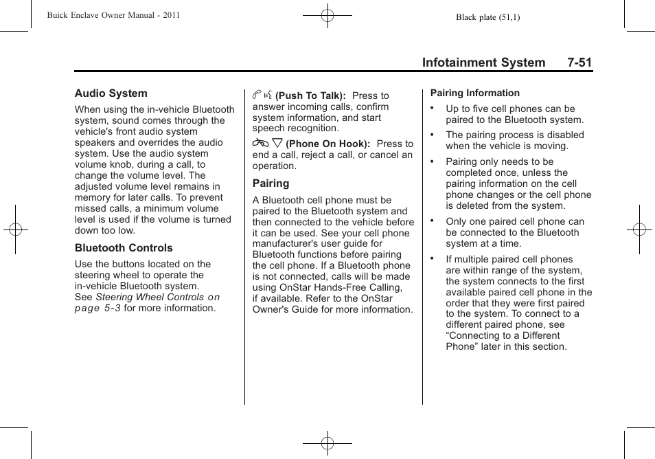 Infotainment system 7-51 | Buick 2011 Enclave User Manual | Page 239 / 458