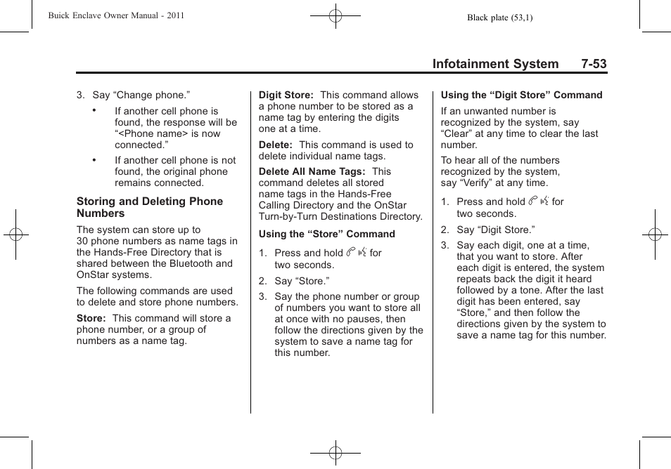 Infotainment system 7-53 | Buick 2011 Enclave User Manual | Page 241 / 458