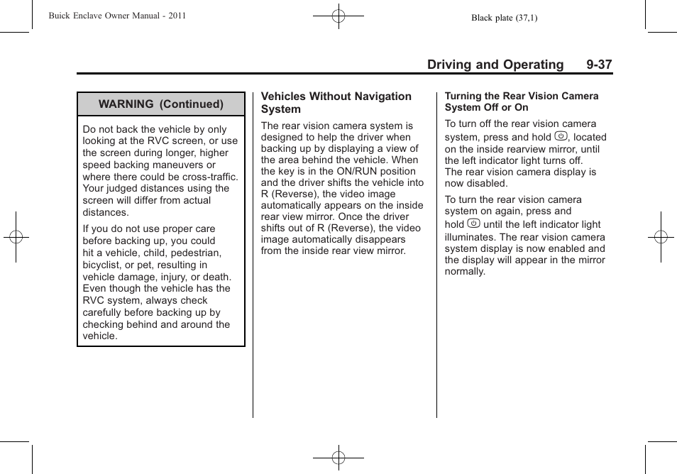 Buick 2011 Enclave User Manual | Page 293 / 458