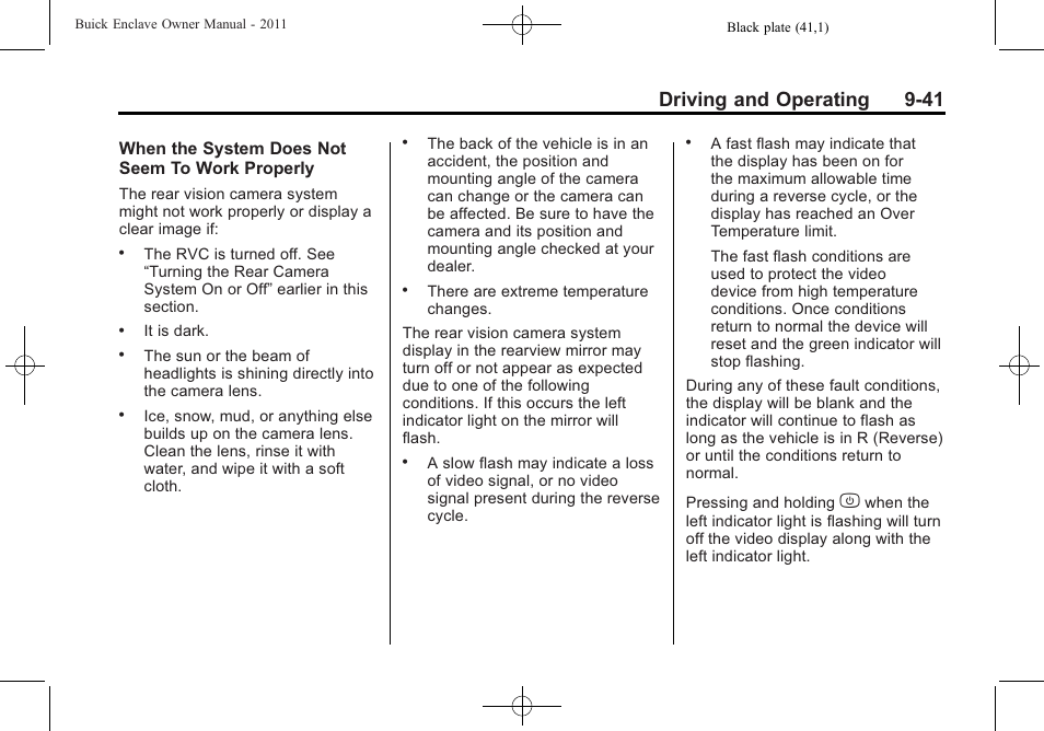 Driving and operating 9-41 | Buick 2011 Enclave User Manual | Page 297 / 458