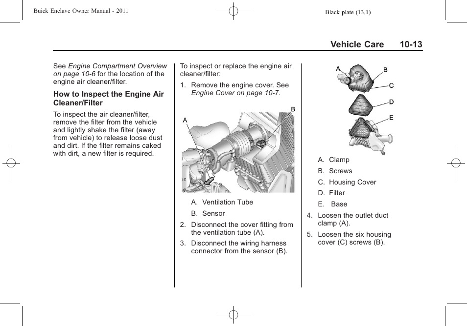 Vehicle care 10-13 | Buick 2011 Enclave User Manual | Page 325 / 458