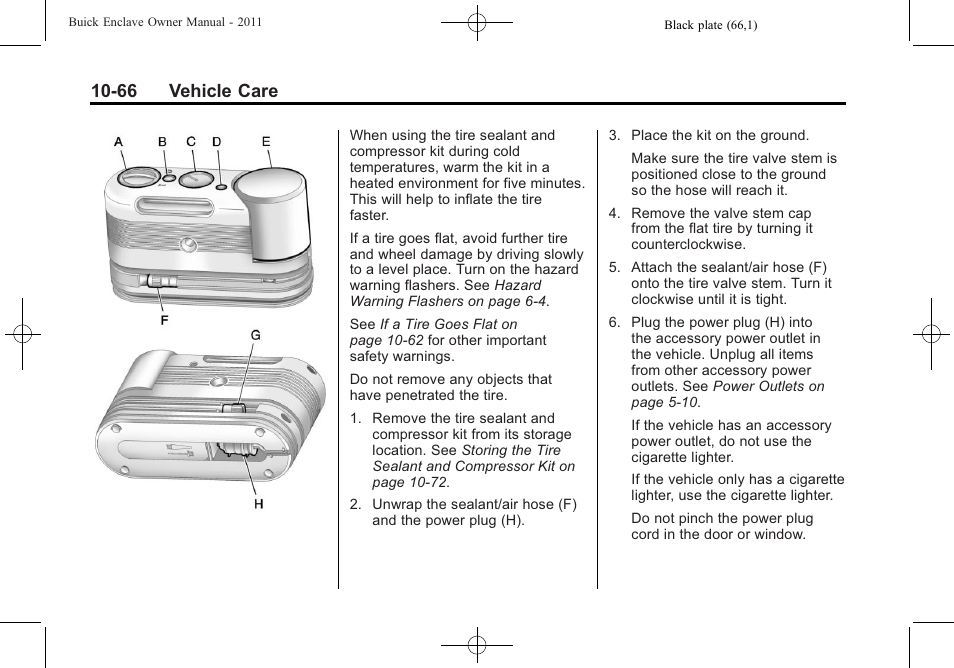 66 vehicle care | Buick 2011 Enclave User Manual | Page 378 / 458