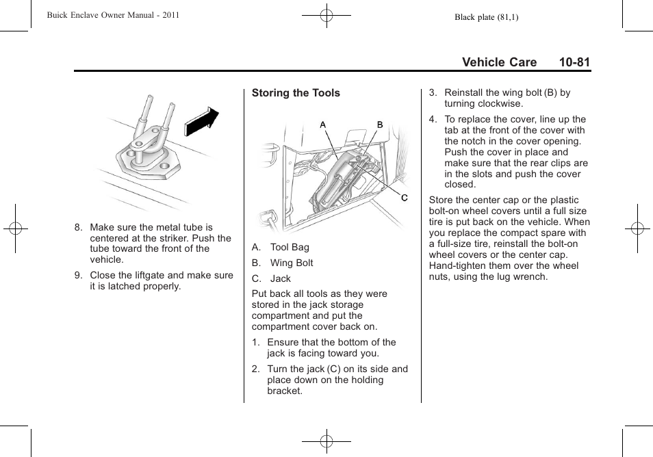 Vehicle care 10-81 | Buick 2011 Enclave User Manual | Page 393 / 458