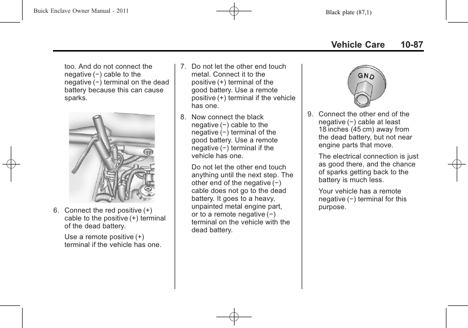 Vehicle care 10-87 | Buick 2011 Enclave User Manual | Page 399 / 458