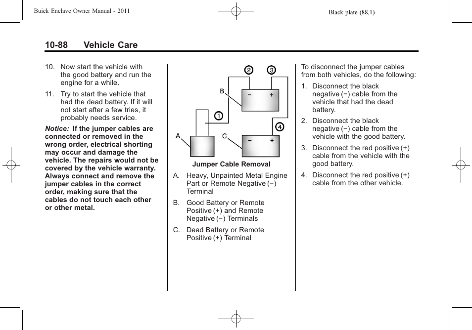 88 vehicle care | Buick 2011 Enclave User Manual | Page 400 / 458