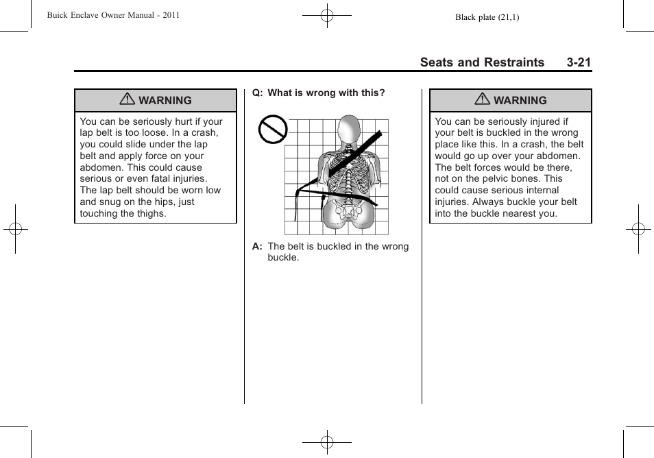 Buick 2011 Enclave User Manual | Page 75 / 458