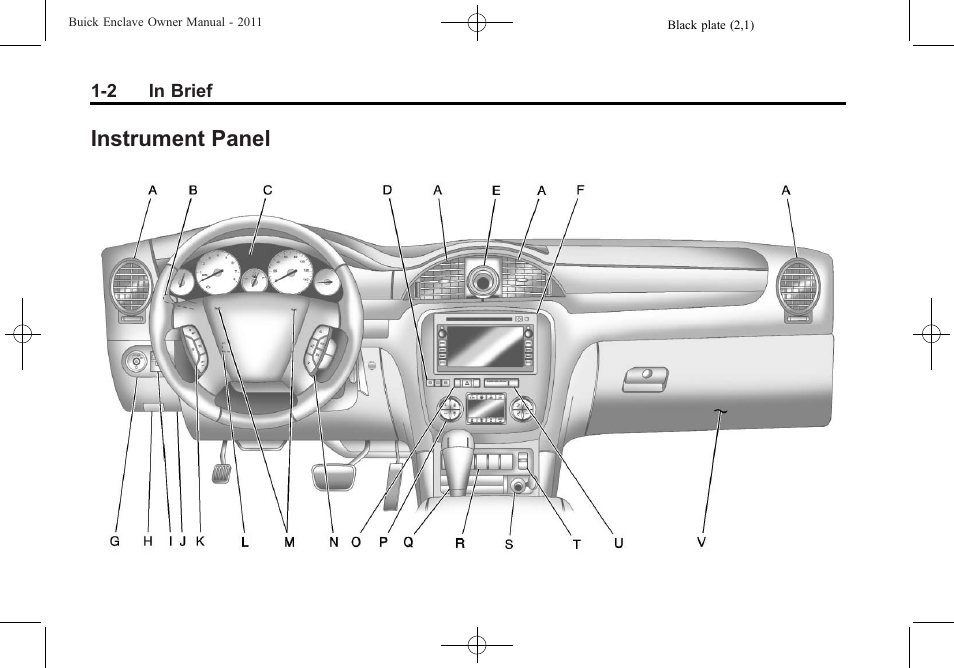 Instrument panel, Instrument panel -2 | Buick 2011 Enclave User Manual | Page 8 / 458