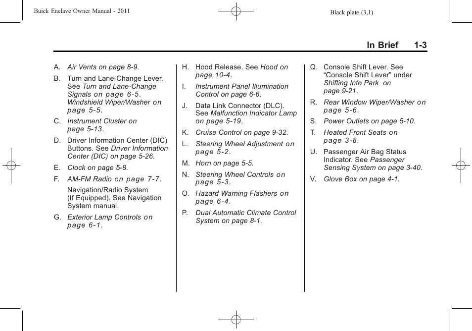 Buick 2011 Enclave User Manual | Page 9 / 458