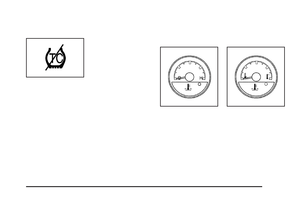 Traction control system (tcs) warning light, Engine coolant temperature gage | Buick TERRAZA 2006 User Manual | Page 181 / 454
