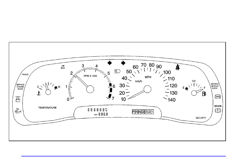 Instrument panel cluster | Buick 1999 Park Avenue User Manual | Page 128 / 400