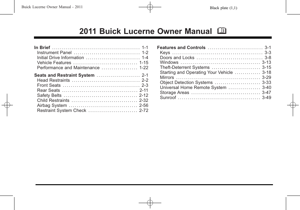 Buick 2011 Lucerne User Manual | 446 pages