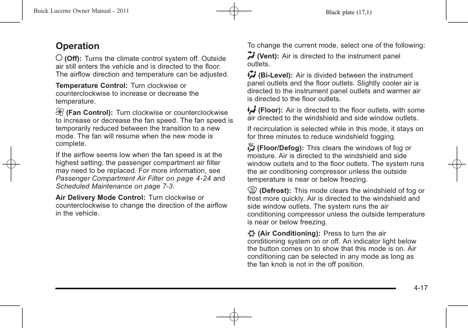 Operation | Buick 2011 Lucerne User Manual | Page 173 / 446