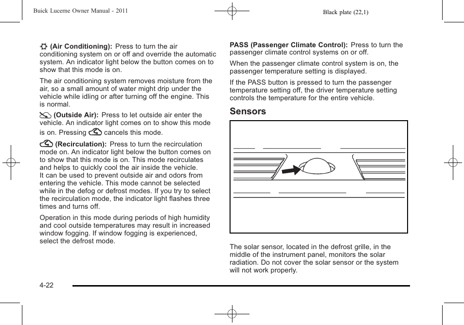 Sensors | Buick 2011 Lucerne User Manual | Page 178 / 446