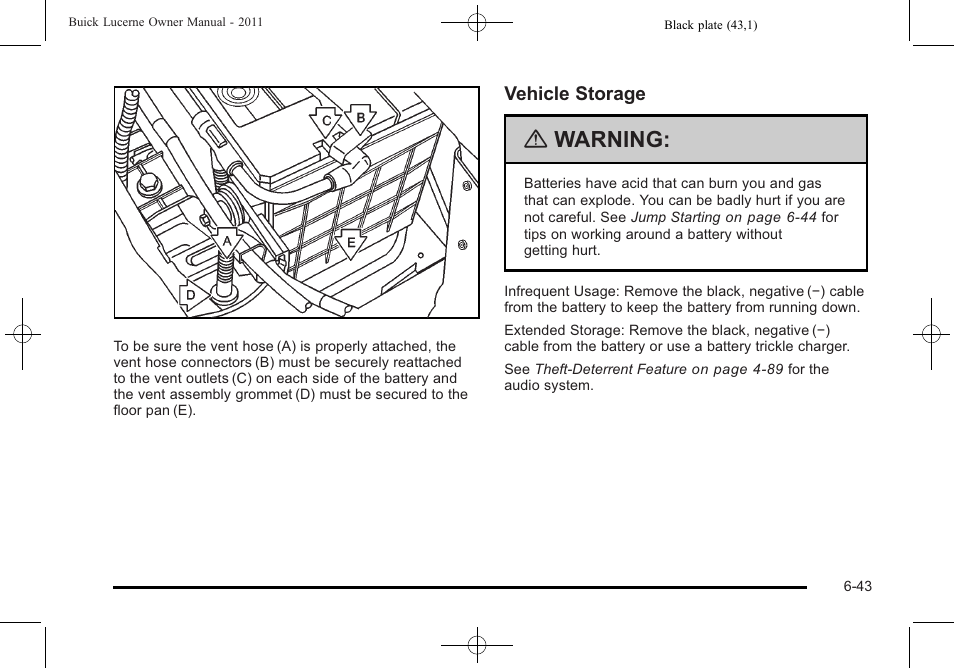 Warning | Buick 2011 Lucerne User Manual | Page 325 / 446