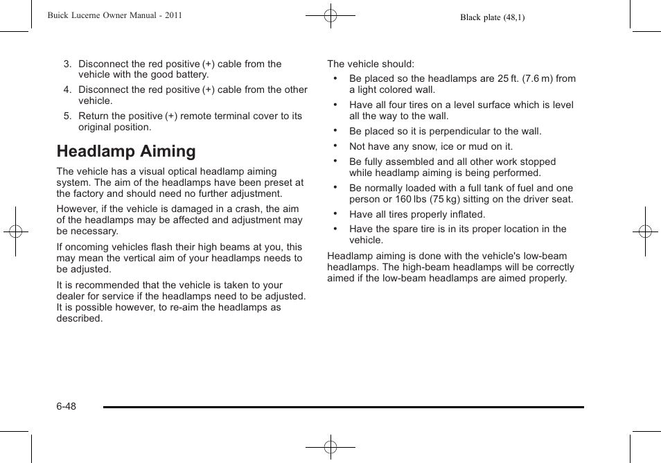 Headlamp aiming, Headlamp aiming -48 | Buick 2011 Lucerne User Manual | Page 330 / 446