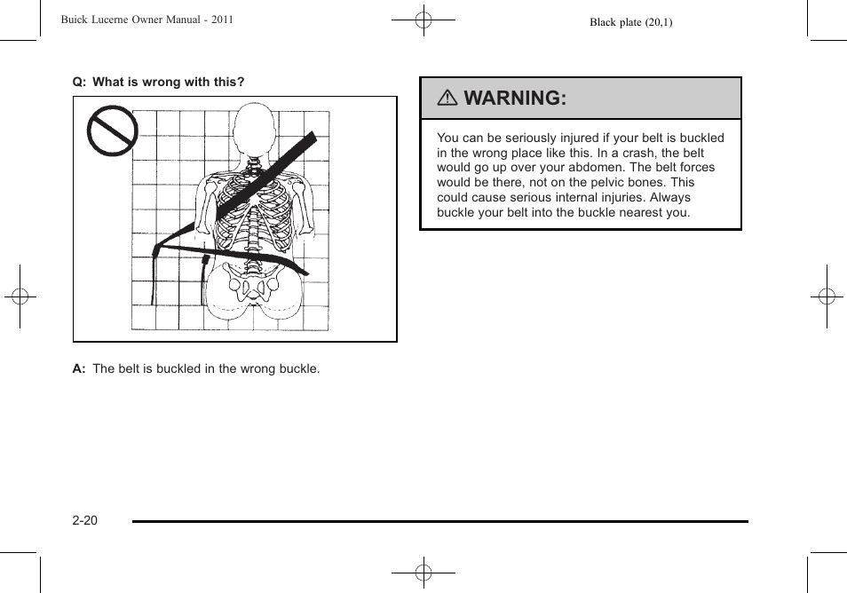 Warning | Buick 2011 Lucerne User Manual | Page 52 / 446