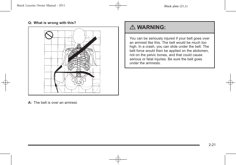 Warning | Buick 2011 Lucerne User Manual | Page 53 / 446