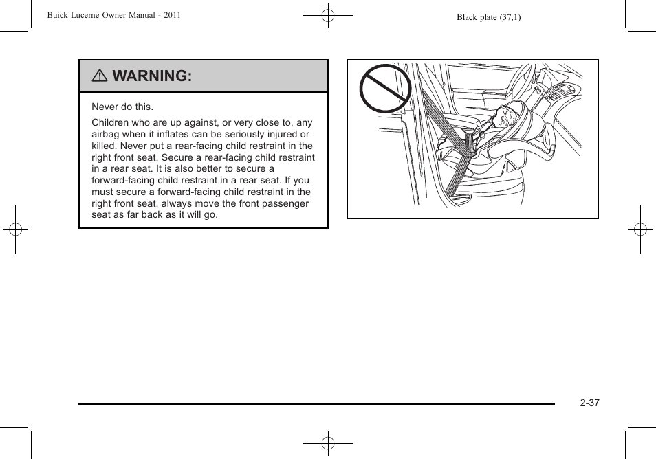 Warning | Buick 2011 Lucerne User Manual | Page 69 / 446