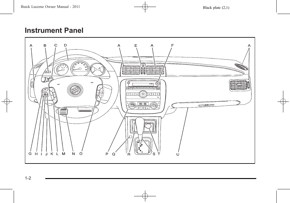 Instrument panel, Instrument panel -2 | Buick 2011 Lucerne User Manual | Page 8 / 446