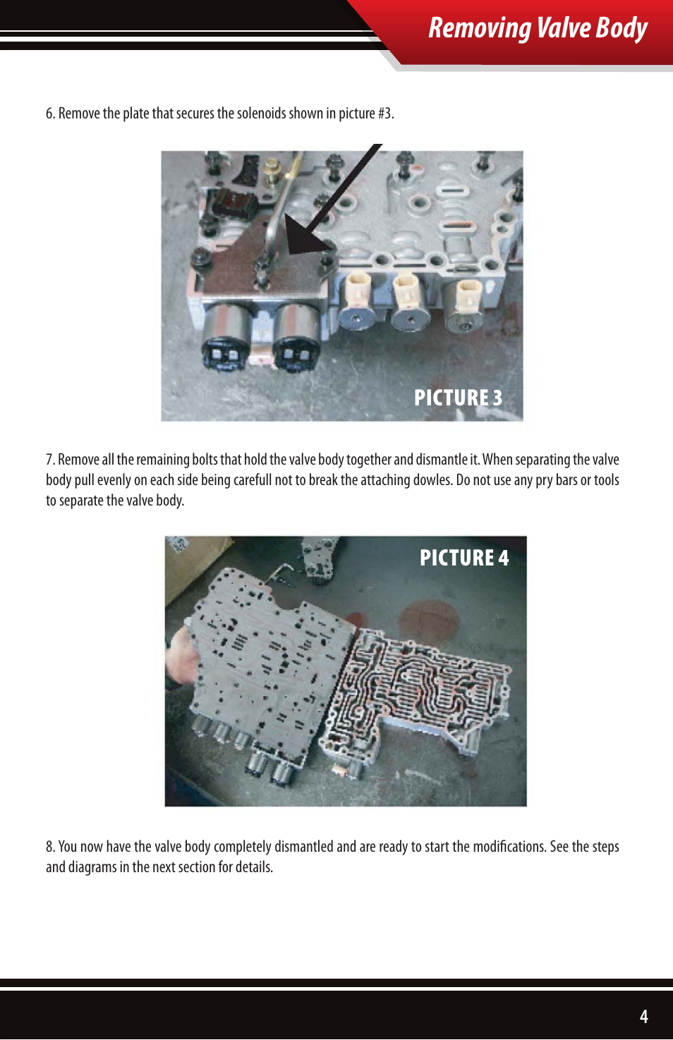 Removing valve body | Bully Dog 153001 User Manual | Page 5 / 8