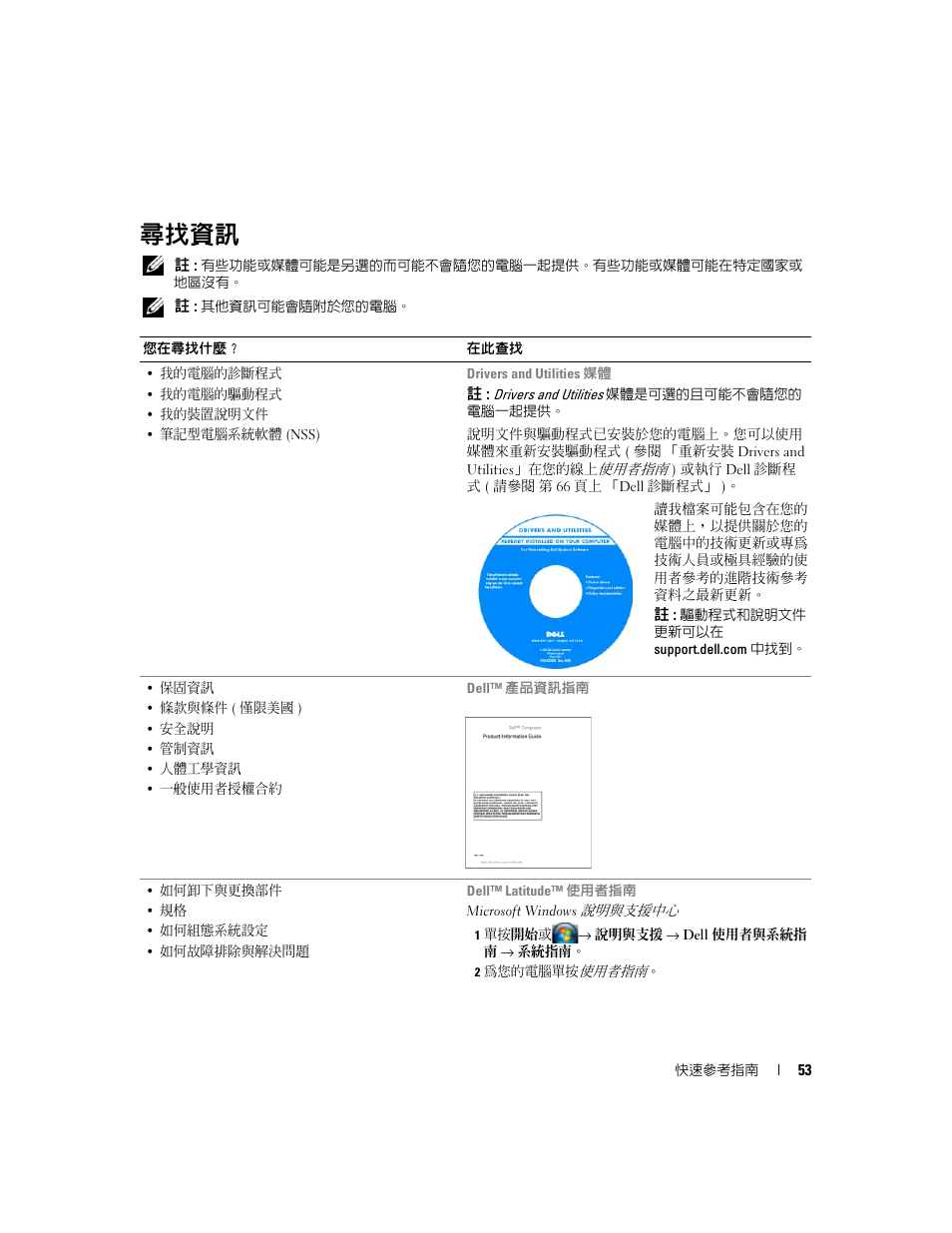 尋找資訊 | Dell Latitude D830 (Early 2007) User Manual | Page 53 / 122