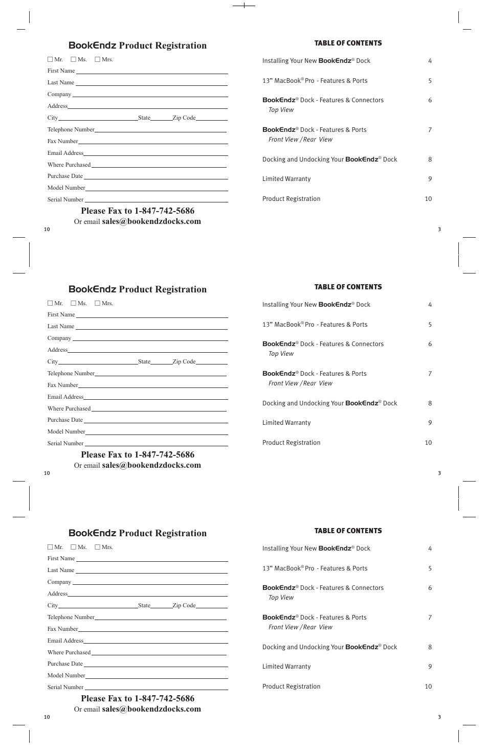 Bookendz product registration | Bookendz BE-MBP13SD User Manual | Page 3 / 12