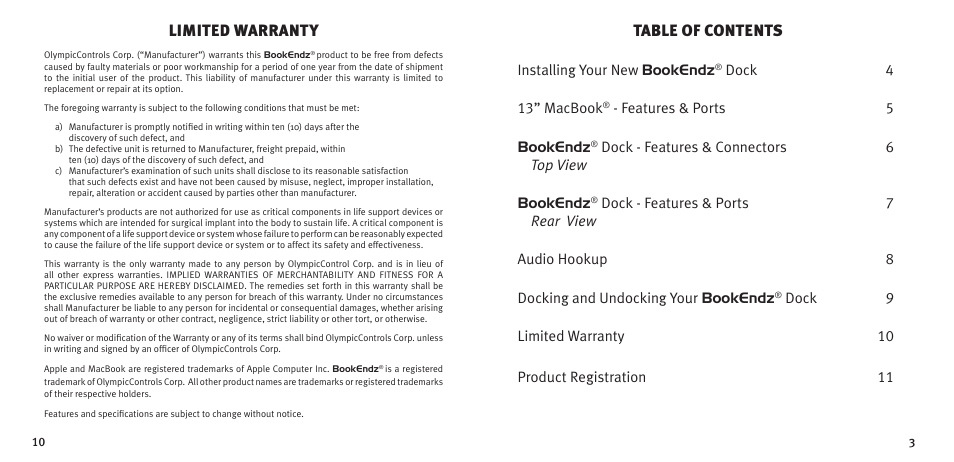Bookendz BE-MB13WT User Manual | Page 3 / 12
