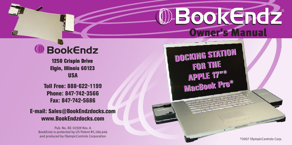 Bookendz, Owner’s manual, Docking stati on for the apple 17 | Macbook pro | Bookendz MacBook Pro Docking Station User Manual | Page 12 / 12