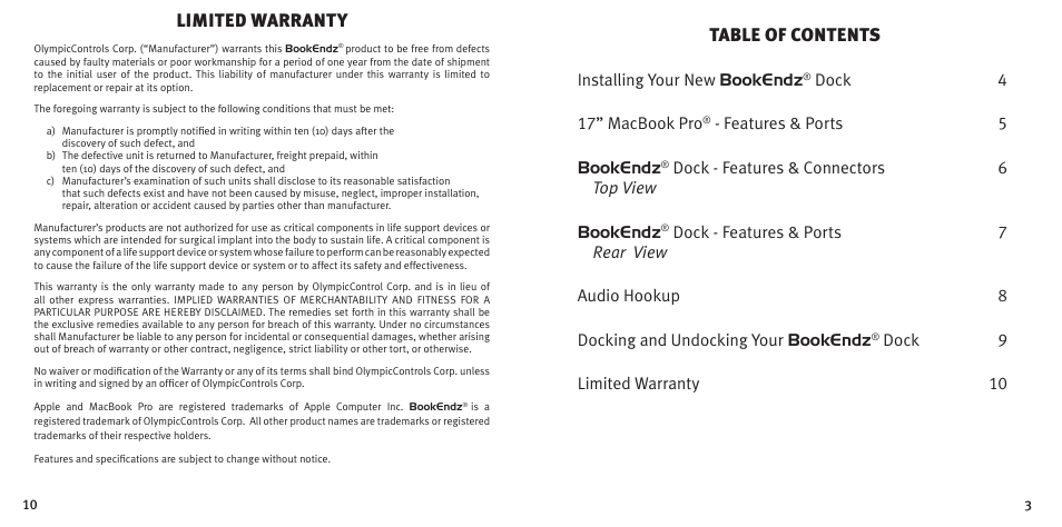 Bookendz MacBook Pro Docking Station User Manual | Page 3 / 12