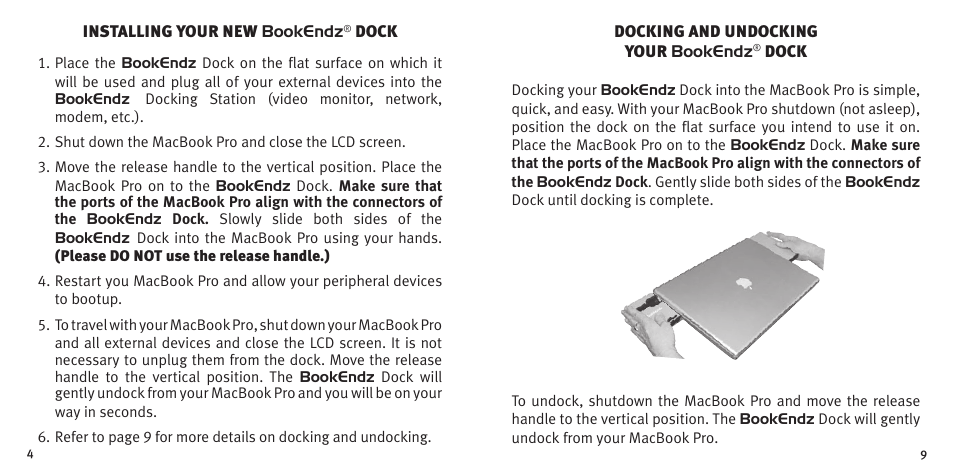 Bookendz MacBook Pro Docking Station User Manual | Page 4 / 12