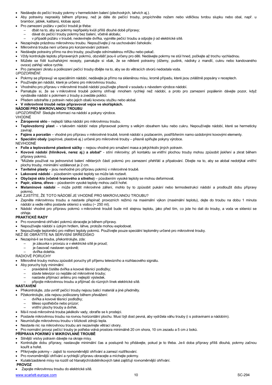 Scarlett SC-294 User Manual | Page 10 / 45