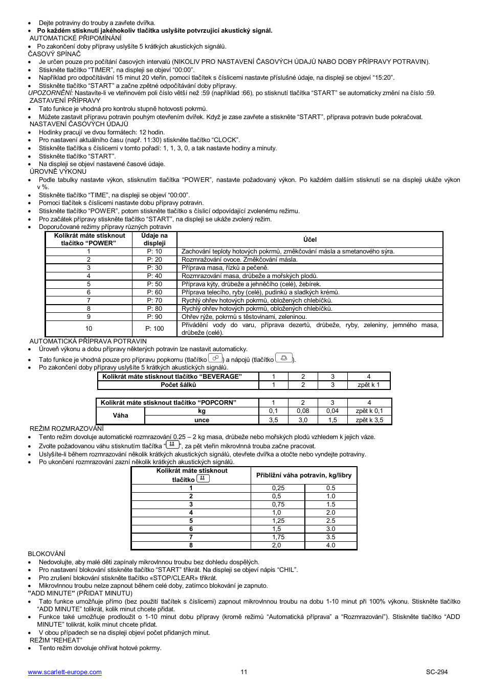 Scarlett SC-294 User Manual | Page 11 / 45