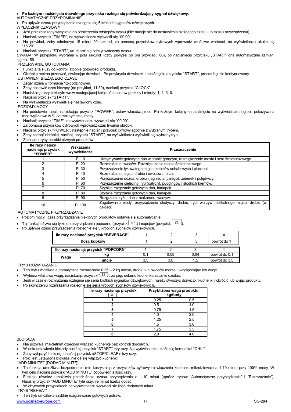 Scarlett SC-294 User Manual | Page 17 / 45