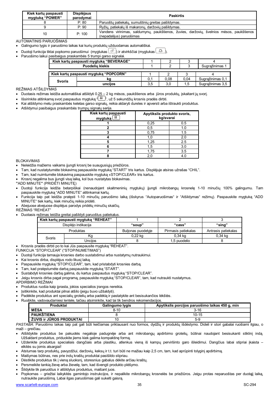 Scarlett SC-294 User Manual | Page 35 / 45