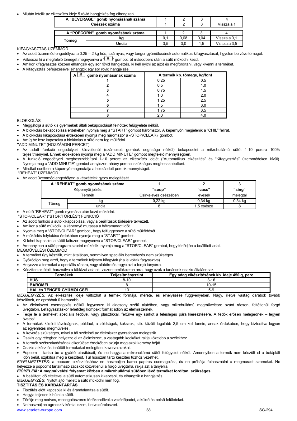 Scarlett SC-294 User Manual | Page 38 / 45