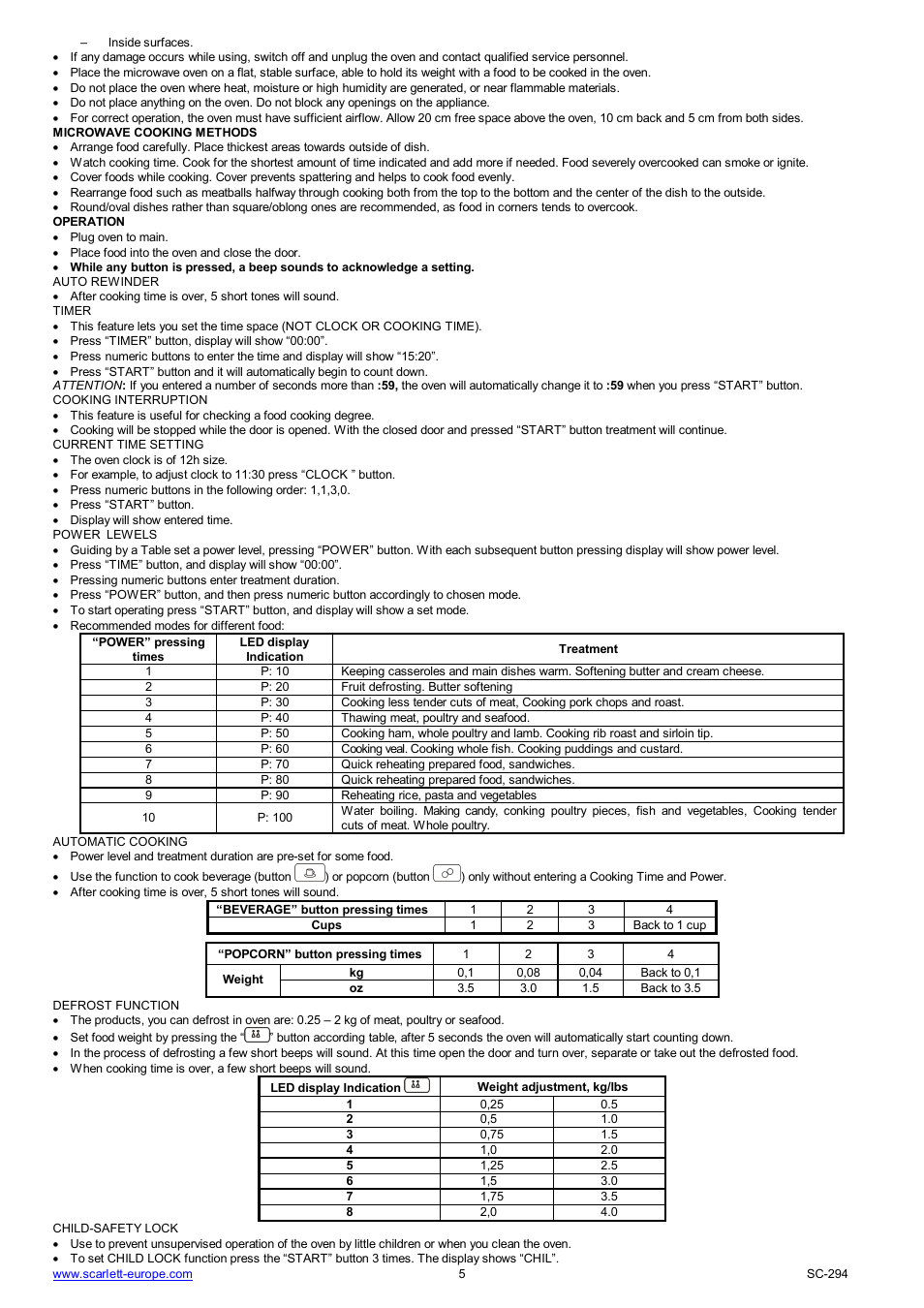 Scarlett SC-294 User Manual | Page 5 / 45