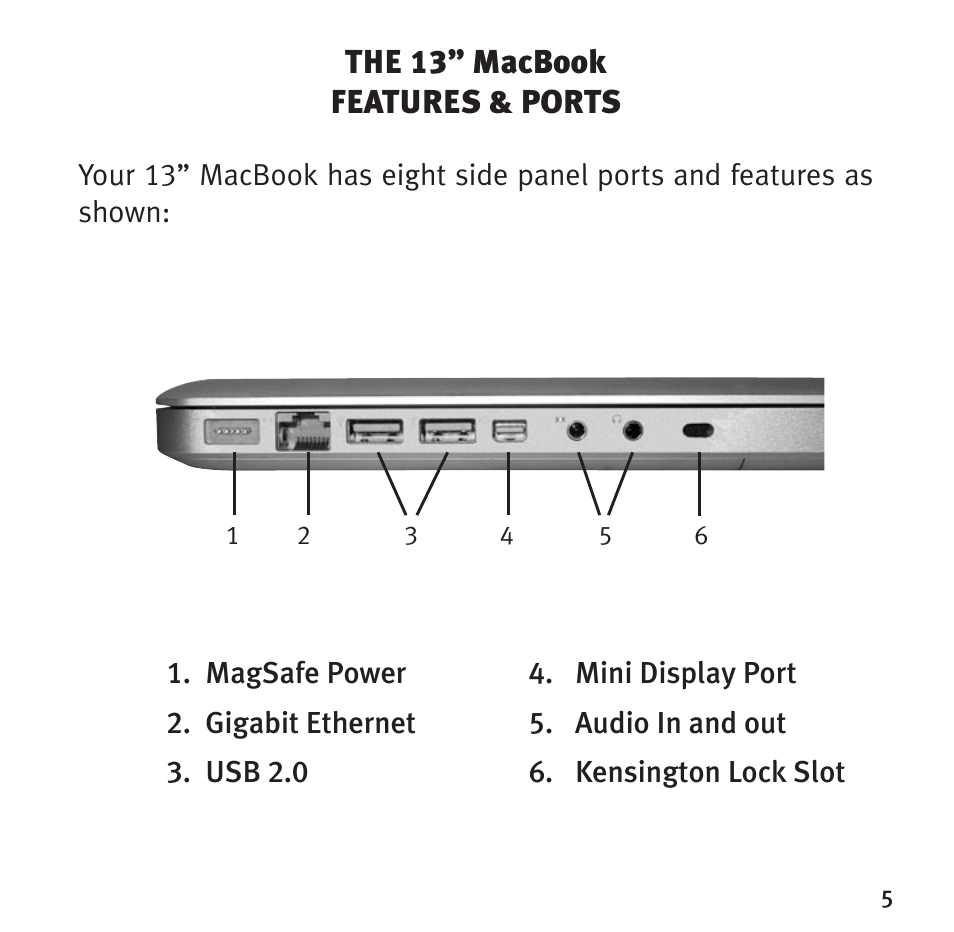 The 13” macbook features & ports | Bookendz BE-10332 User Manual | Page 5 / 12